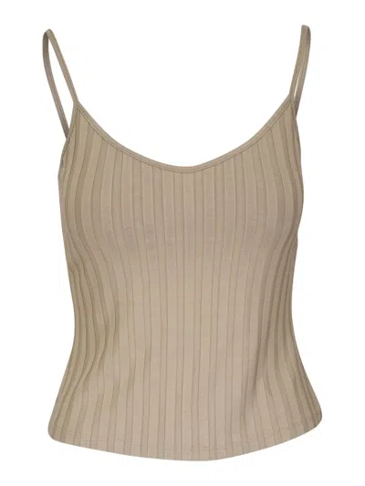 Vince Ribbed Tank Top In Neutrals