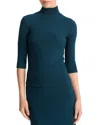 Vince Rib Turtleneck Sweater In Deep Ocean