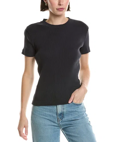 Vince Ribbed Top In Black