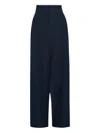 Vince Ribbed-trim Straight Trousers In Blue