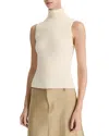 Vince Ribbed Turtleneck Sweater Vest In Chalk