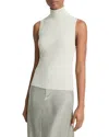 Vince Ribbed Turtleneck Sweater Vest In Pale Dove