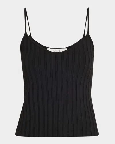 Vince Ribbed V-neck Cami In Black