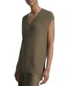 Vince Wool-cashmere Houndstooth V-neck Vest In Green