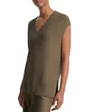 Vince Wool-cashmere Houndstooth V-neck Vest In Vine