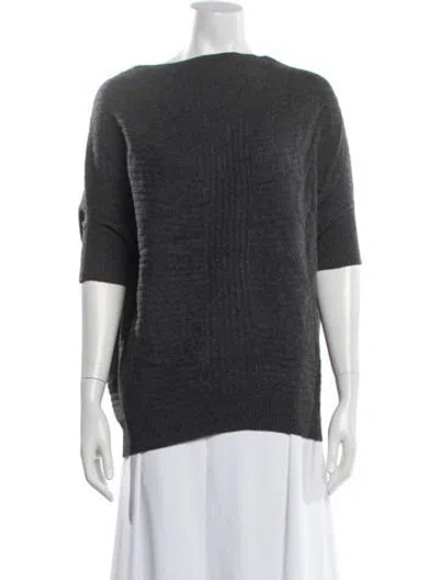 Pre-owned Vince Ribbed V-neck Sweater In Grey