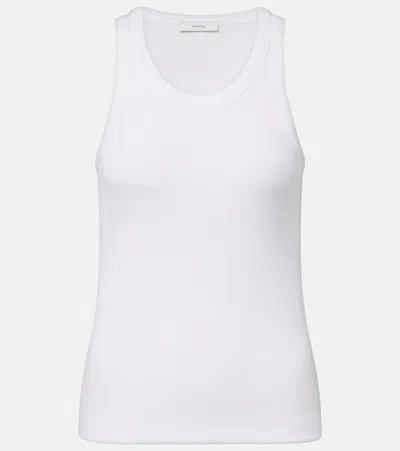 Vince Ribbed-knit Jersey Tank Top In White