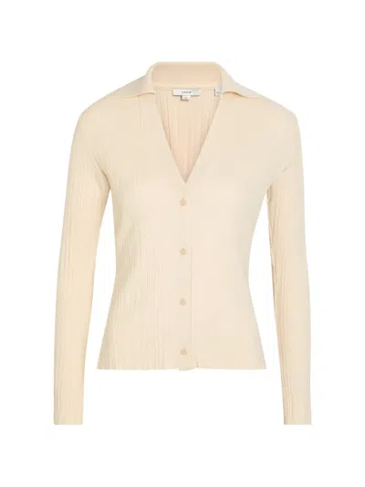 Vince Ribbed-knit Top In Neutral
