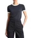 Vince Short-sleeve Ringer Sweater Tee In Black