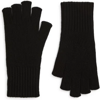 Vince Fingerless Gloves In Heather Black