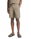 Vince Flat Front Cotton Ripstop Belted Shorts In Green
