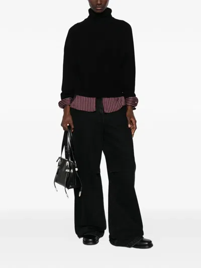 Vince Roll-neck Sweater In Black