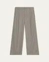 Vince Roma Check High-rise Wool-blend Trousers In Gray