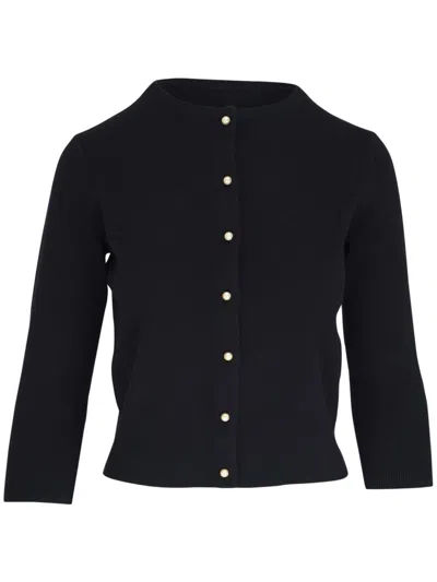 Vince Round-neck Cardigan In Schwarz