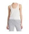 Vince Double Layer Mesh Sweater Tank In White