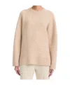 Vince Textured Soft Sculpt Sweater In Heather Wheat Cream