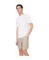 Vince Linen Short Sleeve Crewneck Tee In Optic Whit