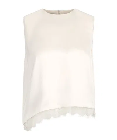 Vince Round-neck Sleeveless Top In White