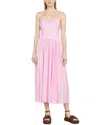 Vince Ruched Sweetheart Halter Midi Dress