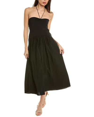 Vince Ruched Maxi Dress In Black