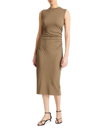 VINCE RUCHED SIDE SHEATH DRESS