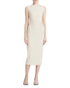 Vince Ruched Side Sheath Dress In Pale Fawn
