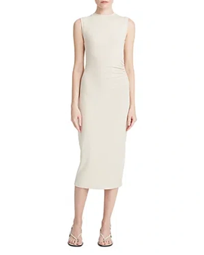 Vince Ruched Side Sheath Dress In Pale Fawn