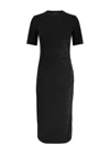 Vince Short Sleeve Midi Dress In Black