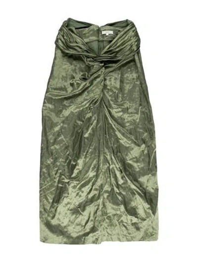 Pre-owned Vince Ruffle Embellishment Long Skirt In Green