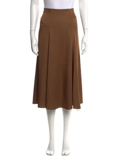 Pre-owned Vince Ruffle Embellishment Midi Length Skirt In Brown