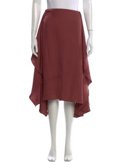 Pre-owned Vince Ruffle Embellishment Midi Length Skirt In Burgundy