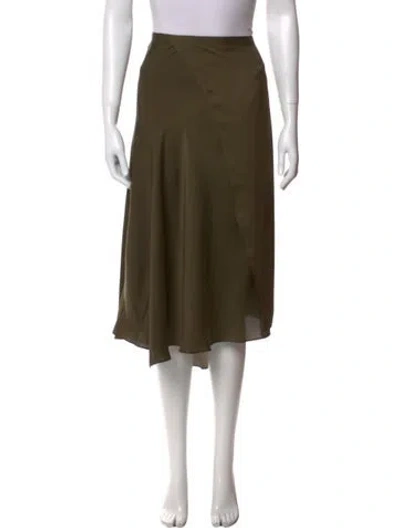 Pre-owned Vince Ruffle Embellishment Midi Length Skirt In Green