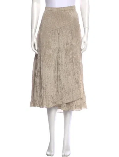Pre-owned Vince Ruffle Embellishment Midi Length Skirt In Green