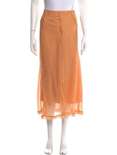 Pre-owned Vince Ruffle Embellishment Midi Length Skirt In Orange