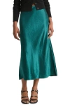Vince Shaped Hem Slip Skirt In Jade Lake