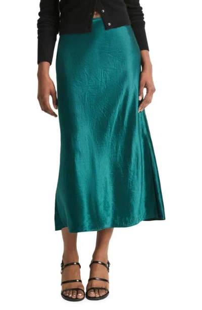 Vince Shaped Hem Slip Skirt In Jade Lake