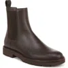 Vince Ryker Leather Bootie In Cacao Brown