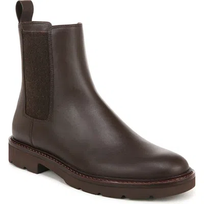 Vince Ryker Leather Bootie In Cacao Brown