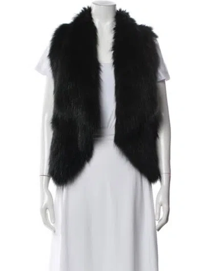 Pre-owned Vince Sable Faux Fur Jacket In Black