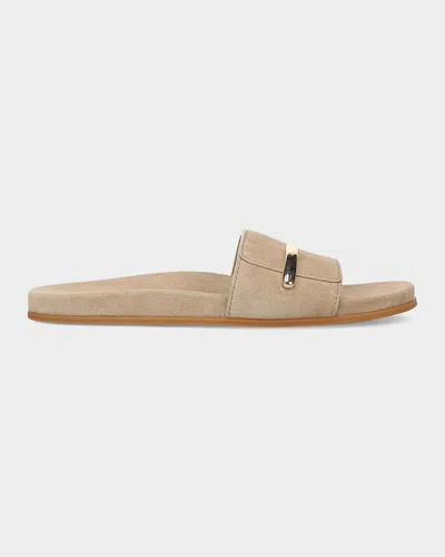 Vince Sadie Suede Slide Sandals In Brown