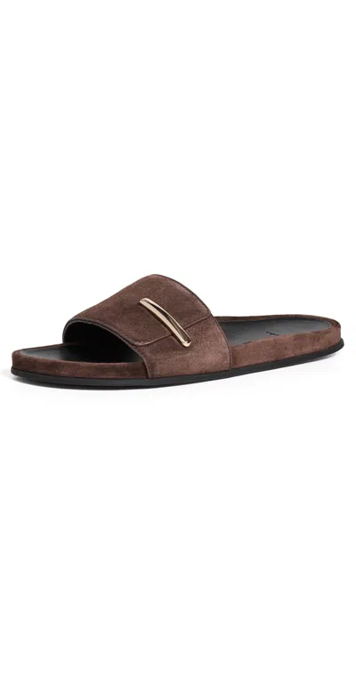 Vince Sadie Suede Slides Cacao Brown