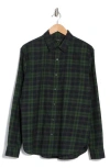 Vince Sailwind Plaid Shirt In Hunter Green/coastal