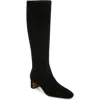 Vince Saira Suede Kitten Knee Boots In Black