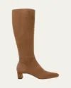 Vince Saira Suede Kitten Knee Boots In Elmwood