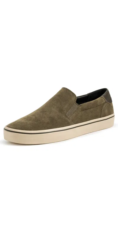 Vince Salinas Slip On Sneakers Dark Roast In Green