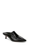Vince Samy Pointed Toe Kitten Heel Loafer Mule In Black