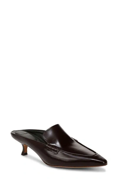 Vince Samy Pointed Toe Kitten Heel Loafer Mule In Ganache