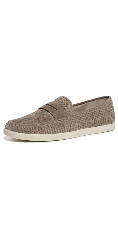 Vince Santino Weave Loafers Flint In Burgundy