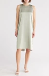 Vince Satin A-line Dress In White Jade