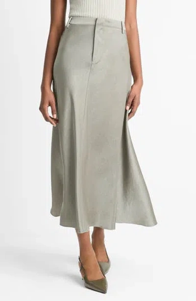 VINCE VINCE SATIN A-LINE MIDI SKIRT